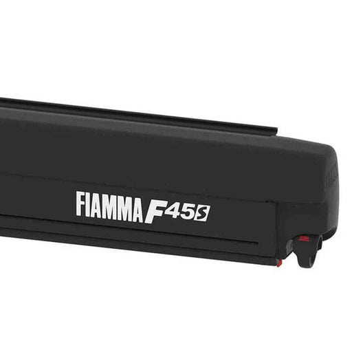 Fiamma | F45 S 450 Wall Mount Awning with Winch Crank and Support Legs - Deep Black 14'8" - 8'2" extension