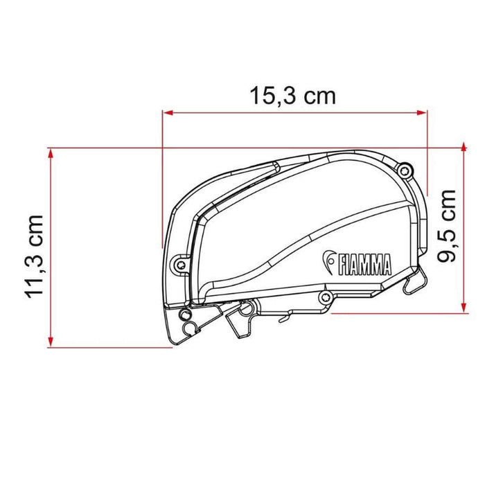 Fiamma | F80 S Roof-Mount Awning with Winch Crank and Support Legs for Vans and RVs - 290 Deep Black 9'6" - 6'6" extension