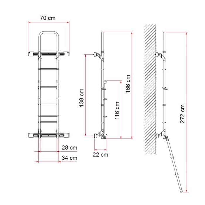 Fiamma | Mounting Bars for Deluxe DJ Rear Door Ladder for Ford Transit Vans