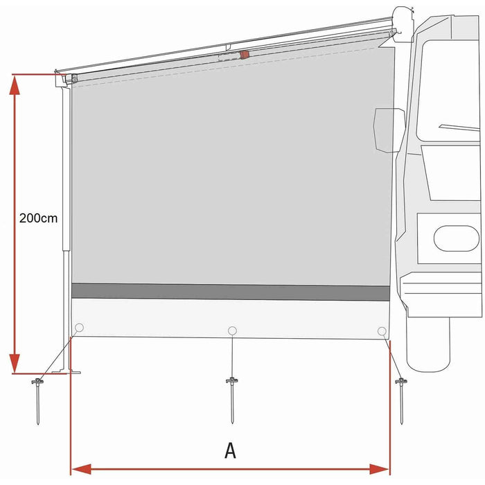 Fiamma | Sun View Side Shade for F45S, F70, F65 & F80S Awnings