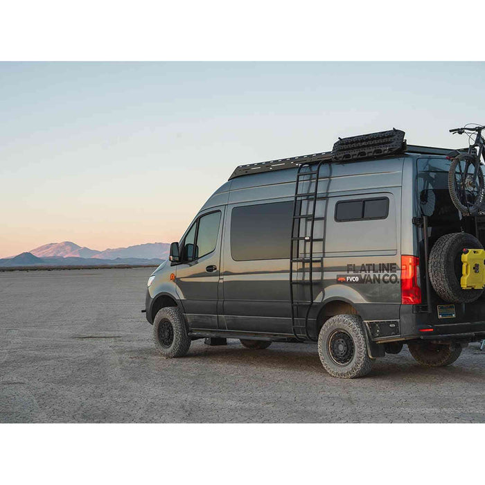 Flatline Van Co | Sprinter Van Side Ladder with Wheel Wrap