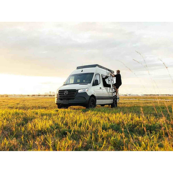 Flatline Van Co | Sprinter Van Side Ladder with Wheel Wrap