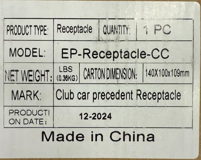 Epoch Batteries | Club Car Precedent Port Plug