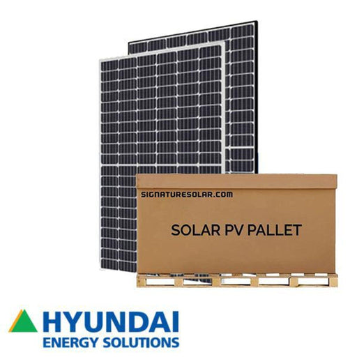 Hyundai 9kW Pallet - Hyundai 300W Solar Panel Black Frame | Half-Cell Mono-Crystalline | HiA-S300HG | Full Pallet 30 Solar Panels - 9kW Total