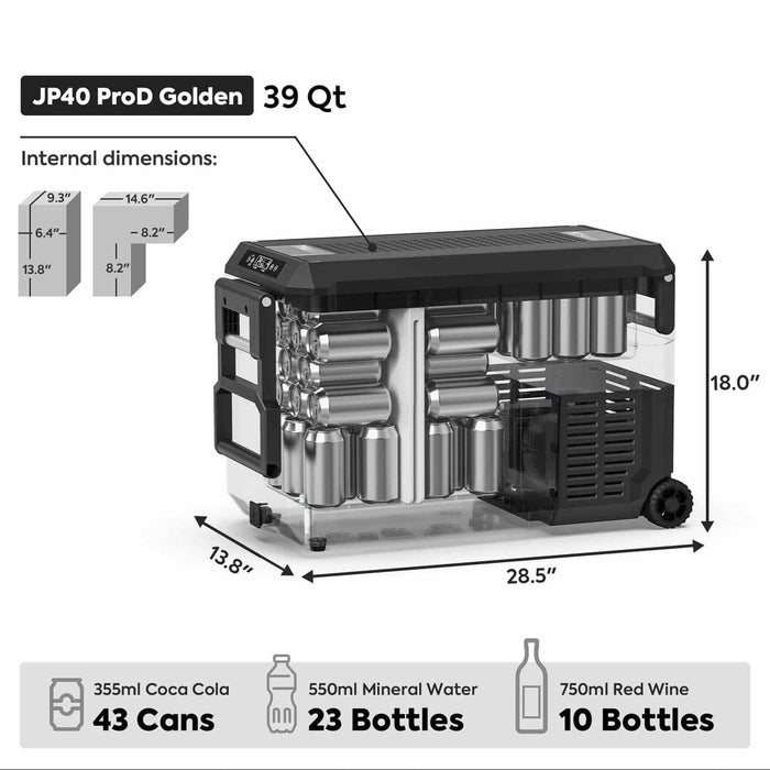 ICECO | JP40 Pro Dual Zone Wheeled Portable Freezer With Cover 40 LT