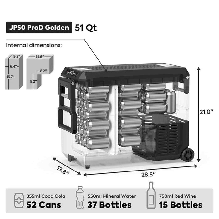 ICECO | JP50 Pro Dual Zone Wheeled Portable Freezer With Cover - Gold 50 LT image 5