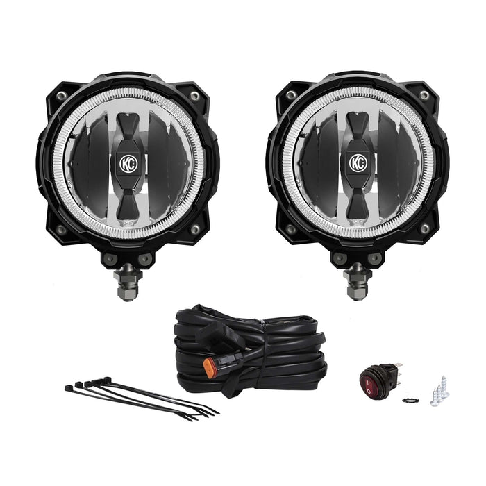 KC HiLiTES | 6" Gravity® Pro6 LED - Infinity Ring - 2-Light System - 20W Spot Beam