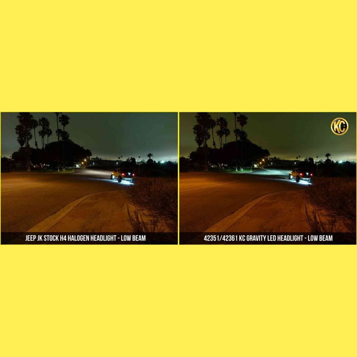KC HiLiTES | 7" Gravity® LED DOT Headlight - Driving Beam - Pair - 07-18 Jeep JK