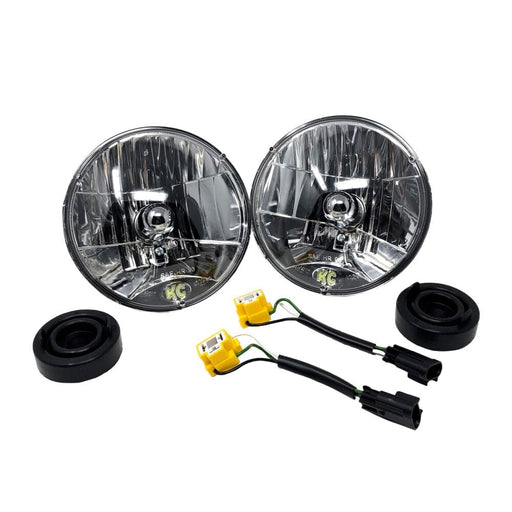 KC HiLiTES | 7" H4 DOT Halogen Headlights - Driving Beam - Pair - 07-18 Jeep JK