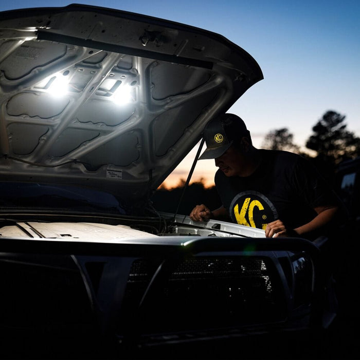 KC HiLiTES | Cyclone V2 LED - 2-Light Universal Under Hood Lighting System - 5W Flood Beam