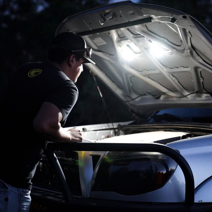 KC HiLiTES | Cyclone V2 LED - 2-Light Universal Under Hood Lighting System - 5W Flood Beam