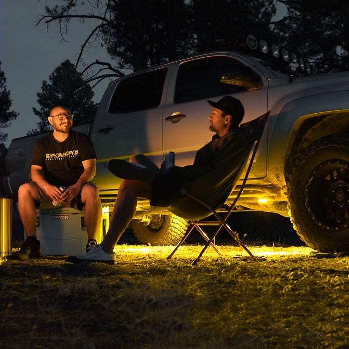 KC HiLiTES | Cyclone V2 LED - Rock Light - 6-Light System - Amber - 5W Flood Beam