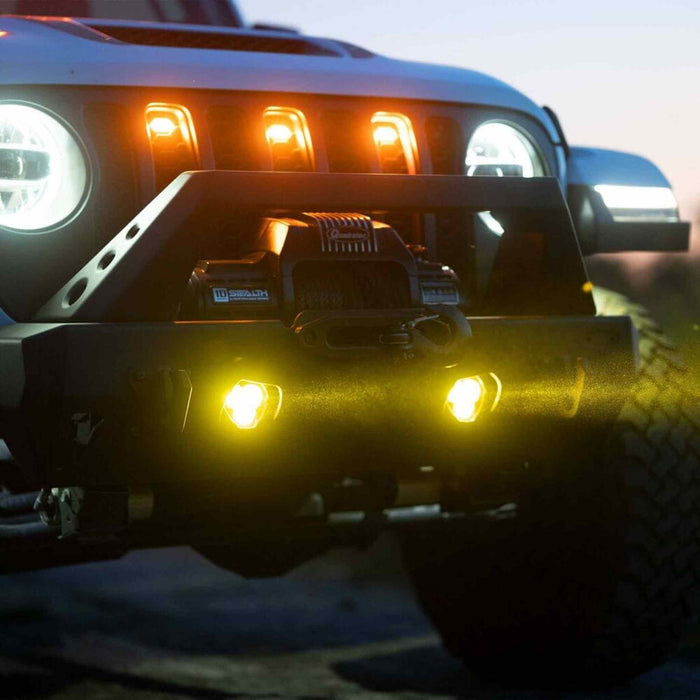 KC HiLiTES | FLEX ERA® 3 Dual Mode SAE Fog LED Light Pods - 2-Light Master Kit - Jeep Aftermarket Bumpers