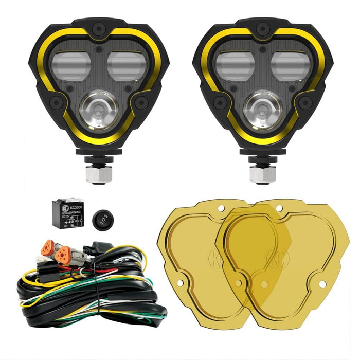 KC HiLiTES | FLEX ERA® 3 Dual Mode SAE Fog LED Light Pods - 2-Light Master Kit