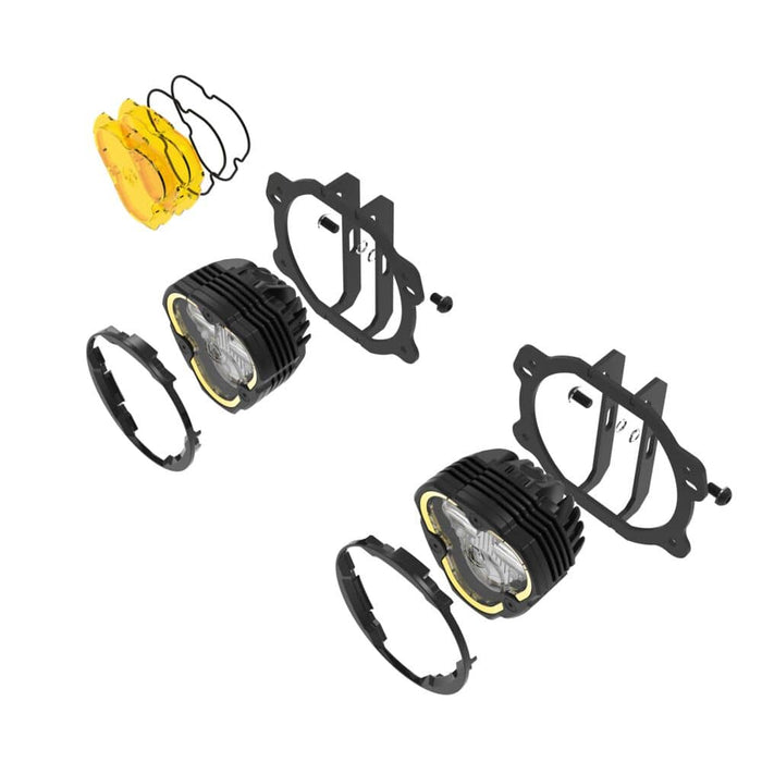 KC HiLiTES | FLEX ERA® 3 Dual Mode SAE Fog LED Light Pods - 2-Light Master Kit - Jeep JK/JL/JT Plastic Bumpers