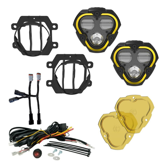 KC HiLiTES | FLEX ERA® 3 Dual Mode SAE Fog LED Light Pods - 2-Light Master Kit - Subaru Crosstrek/Forester