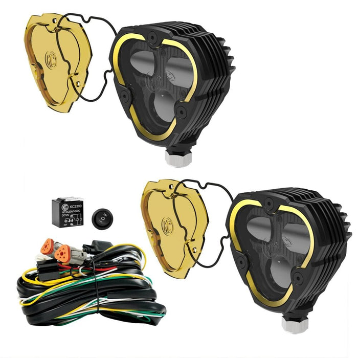 KC HiLiTES | FLEX ERA® 3 Dual Mode SAE Fog LED Light Pods - 2-Light Master Kit