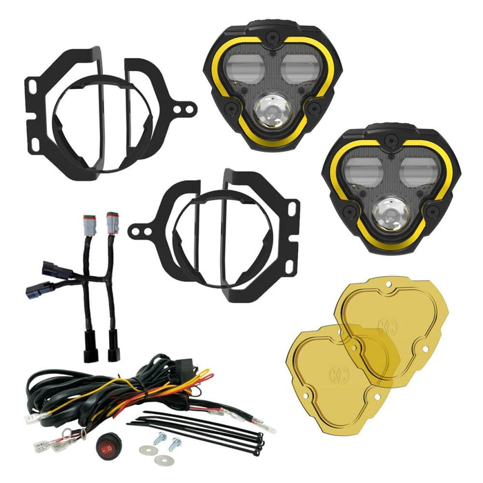 KC HiLiTES | FLEX ERA® 3 Dual Mode SAE Fog LED Light Pods - 2-Light Master Kit - Jeep JL/JT Sport Bumpers