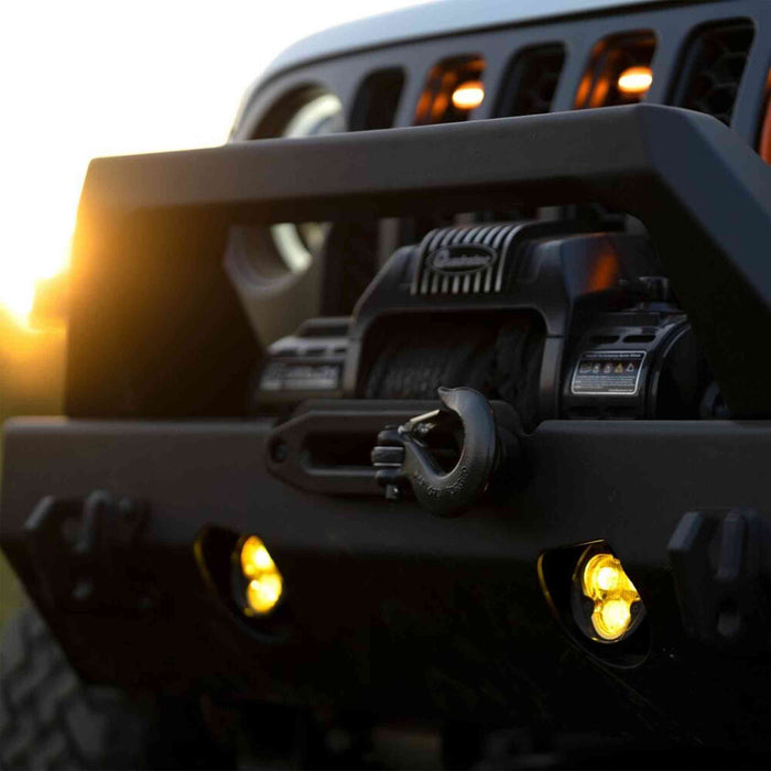 KC HiLiTES | FLEX ERA® 3 Dual Mode SAE Fog LED Light Pods - 2-Light Master Kit - Jeep Aftermarket Bumpers