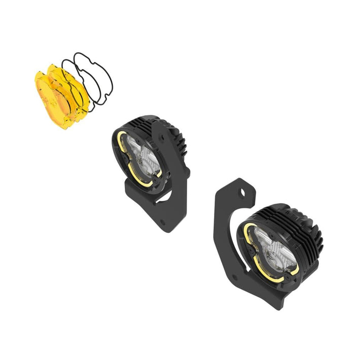 KC HiLiTES | FLEX ERA® 3 Dual Mode SAE Fog LED Light Pods - 2-Light Master Kit - Jeep JK/JL/JT Steel Bumpers