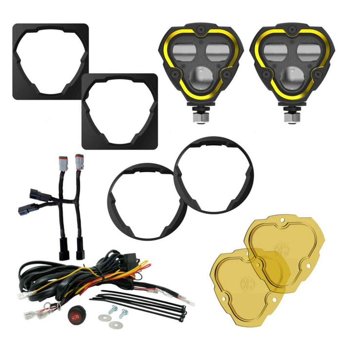 KC HiLiTES | FLEX ERA® 3 Dual Mode SAE Fog LED Light Pods - 2-Light Master Kit - Toyota Aftermarket Bumper