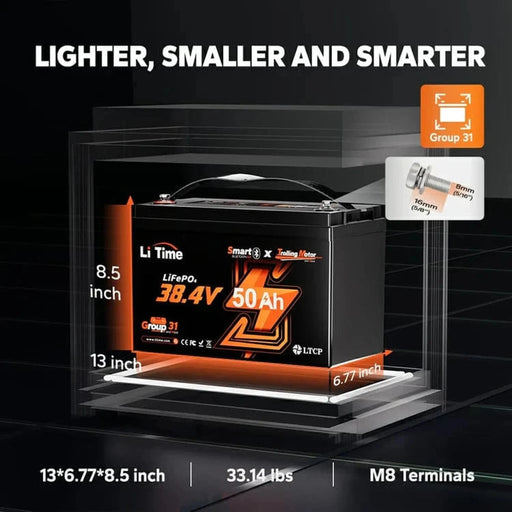 LiTime | 36V 50Ah Marine Trolling Motor Lithium Bluetooth Battery image 9