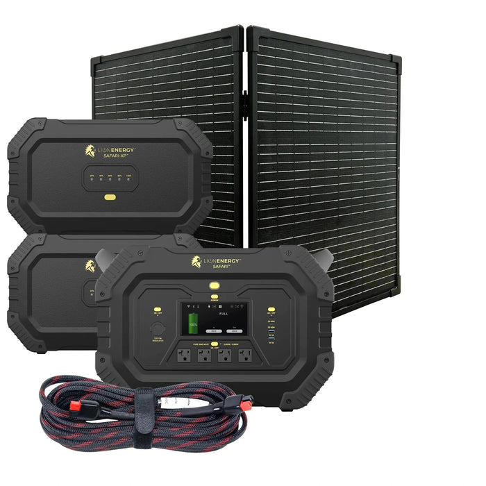 Lion Energy | Safari+2 XPs - Portable Power Station Bundle 3,000W, 6,988Wh, LiFePO4