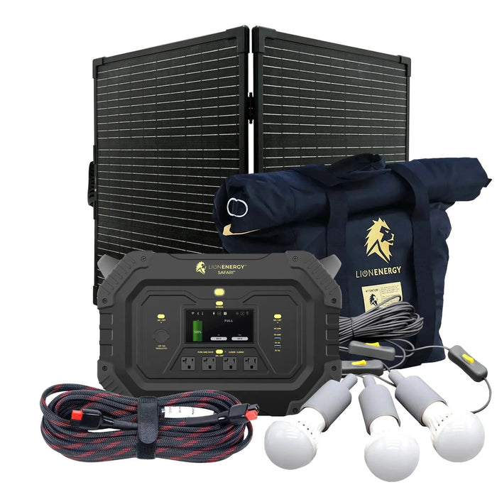 Lion Energy | Safari - Portable Power Station Bundle 3,000W, 1,612Wh, LiFePO4