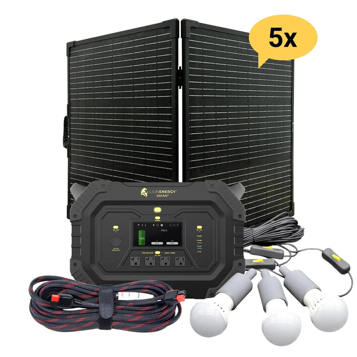 Lion Energy | Safari - Portable Power Station Bundle 3,000W, 1,612Wh, LiFePO4