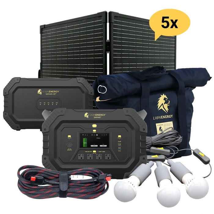 Lion Energy | Safari+XP - Portable Power Station Bundle 3,000W, 4,300Wh, LiFePO4