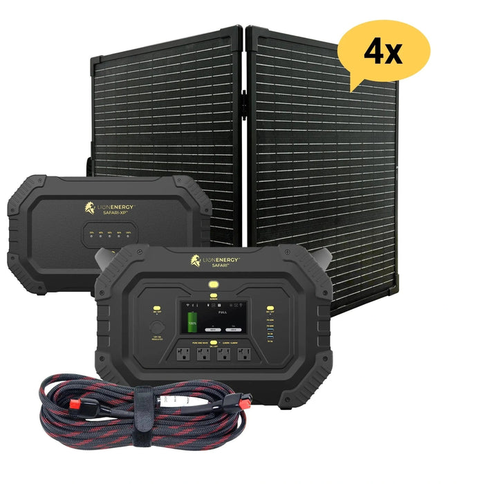 Lion Energy | Safari+XP - Portable Power Station Bundle 3,000W, 4,300Wh, LiFePO4