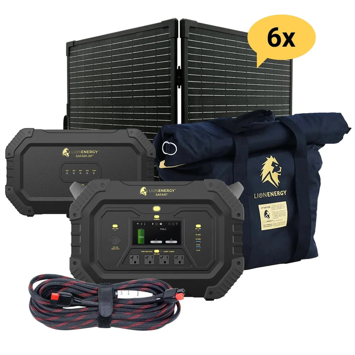 Lion Energy | Safari+XP - Portable Power Station Bundle 3,000W, 4,300Wh, LiFePO4