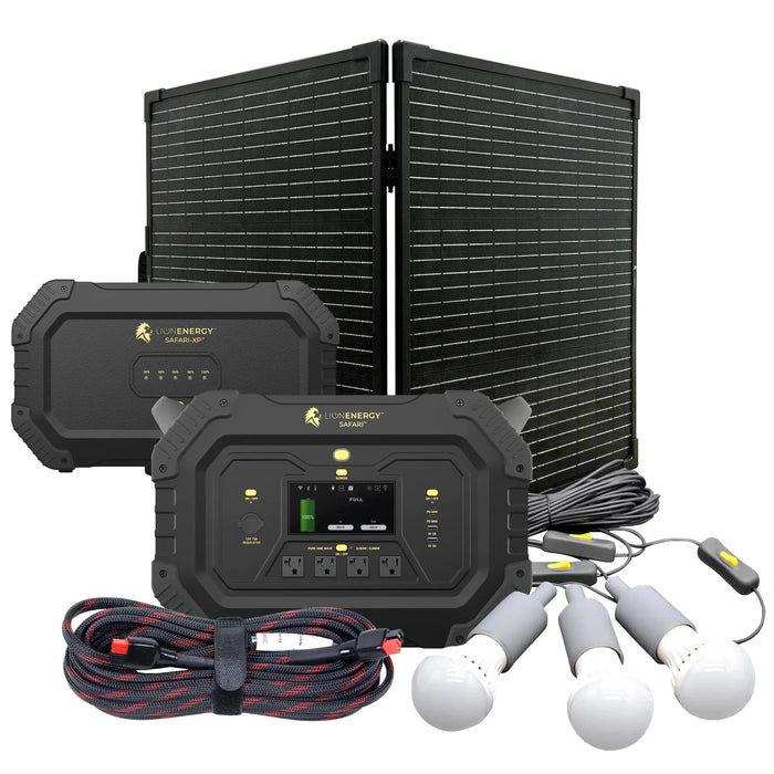 Lion Energy | Safari+XP - Portable Power Station Bundle 3,000W, 4,300Wh, LiFePO4