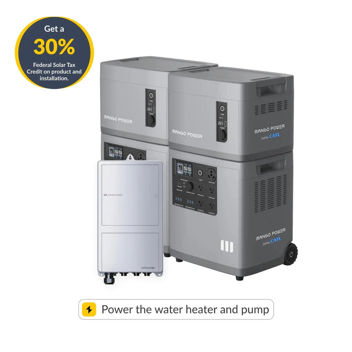 Mango Power | 2* Mango Power E+ 2* E Extra Battery + mPanel Pro 14kWh Capacity | 6kW Ac Output|4Circuits Backup