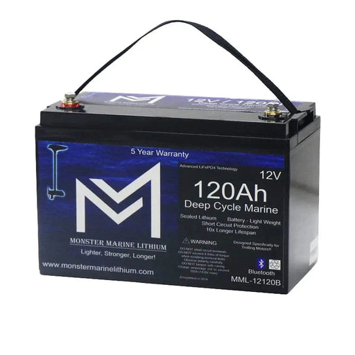 Monster Marine Lithium | 12V 120Ah Bluetooth Lithium Deep Cycle Marine Battery MML-12120B w/ bluetooth