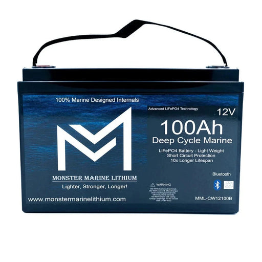 Monster Marine Lithium | 12v 100Ah Bluetooth Deep Cycle Lithium Marine Battery Group 31