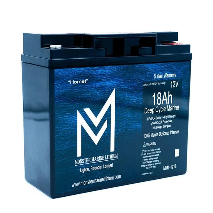 Monster Marine Lithium | 12v 18Ah Deep Cycle Lithium Marine Battery "Hornet"