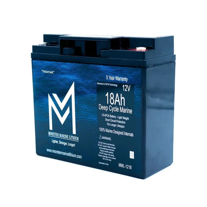 Monster Marine Lithium | 12v 18Ah Deep Cycle Lithium Marine Battery "Hornet"