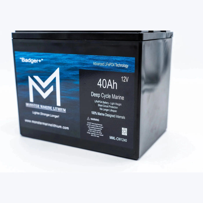 Monster Marine Lithium | 12v 40Ah Deep Cycle Lithium Marine Battery "Viper" - MML-CW1240