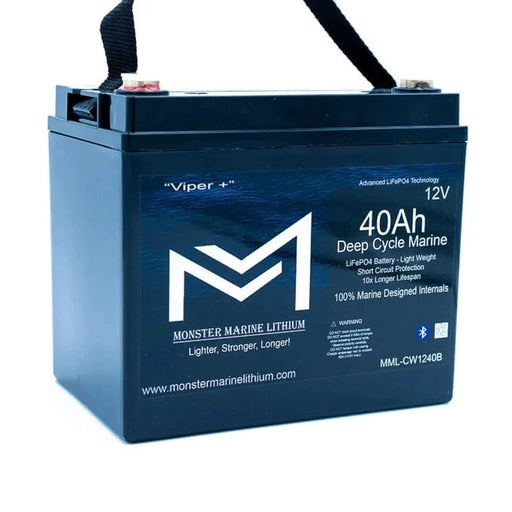 Monster Marine Lithium | 12v 40Ah Deep Cycle Lithium Marine Battery "Viper" - Bluetooth - MML-CW1240B