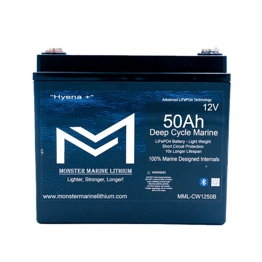 Monster Marine Lithium | 12v 50Ah Deep Cycle Lithium Marine Battery "Hyena" - Bluetooth - MML-CW1250B