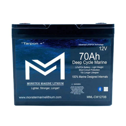 Monster Marine Lithium | 12v 70Ah Deep Cycle Lithium Marine Battery "Tarpon" Bluetooth