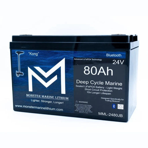Monster Marine Lithium | 24V 80Ah Lithium Bluetooth Marine Trolling Battery "Kong" image 2