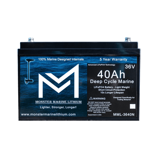 Monster Marine Lithium | 36V 40AH Bluetooth Deep Cycle Lithium Marine Trolling Battery MML-3640B image 1