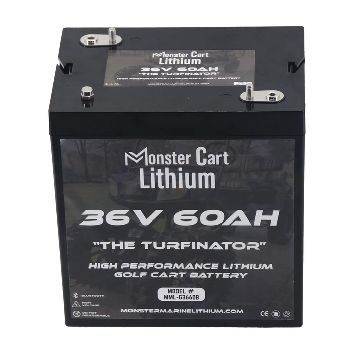 Monster Marine Lithium | 36V 60AH & charger - "THE TURFINATOR" - BLUETOOTH HIGH PERFORMANCE LITHIUM GOLF CART BATTERY - GC2 GROUP