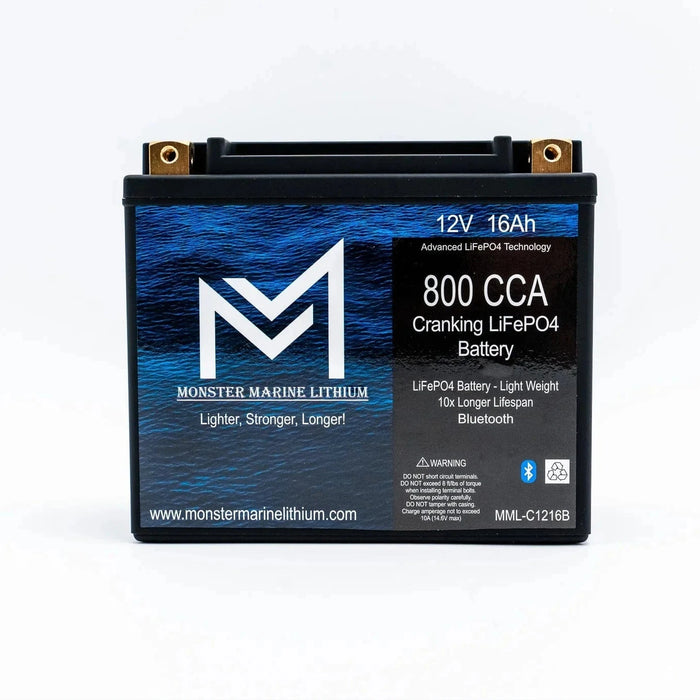 Monster Marine Lithium | 800CCA 12V 16AH Cranking Lithium Battery - BLUETOOTH