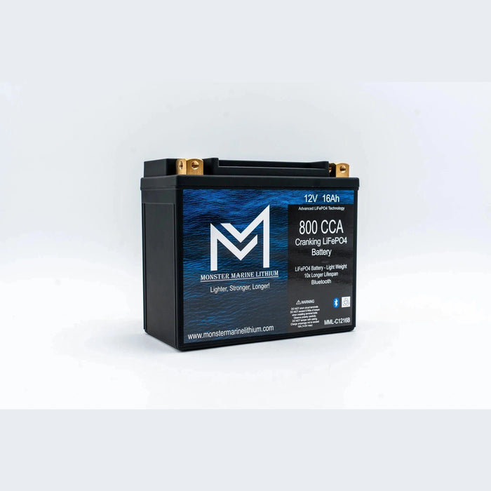 Monster Marine Lithium | 800CCA 12V 16AH Cranking Lithium Battery - BLUETOOTH