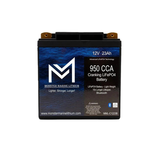 Monster Marine Lithium | 950CCA 12V 23AH Cranking Lithium Battery - BLUETOOTH - MML-C1223B