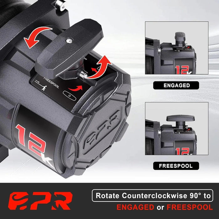 OPENROAD | 12,000lbs Electric Winch with Synthetic Rope-Panther Series 3S