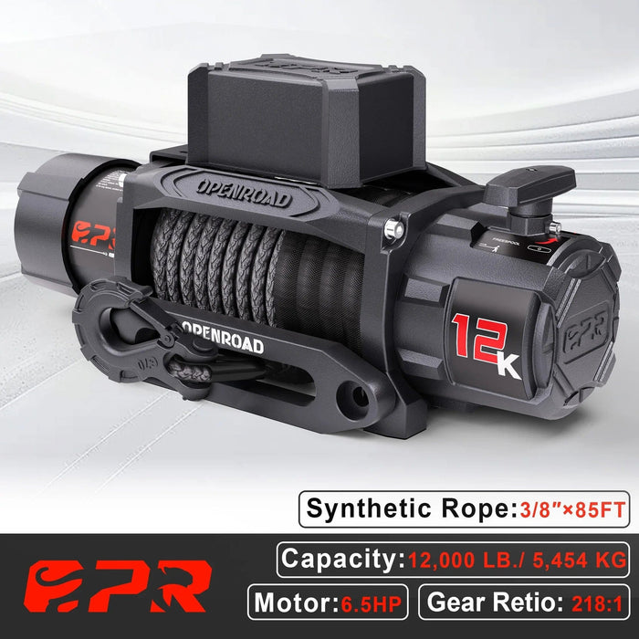 OPENROAD | 12,000lbs Electric Winch with Synthetic Rope-Panther Series 3S